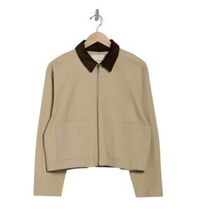 Lucky Brand Cotton Canvas Short Utility Chore Corduroy Collar Oversize Jacket XL